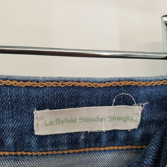 Frame Le Sylvie High Waist Raw Edge Jeans in Blue Size 28 NEW WITH TAGS - Picture 5 of 6